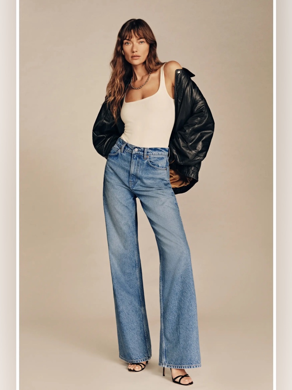 Reformation Cary Slouchy High Rise Wide Leg Denim Jeans Size 25 Chic Retro 90s